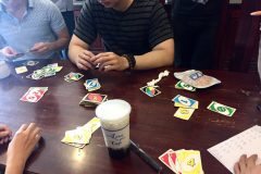 Playing Uno games after lunch